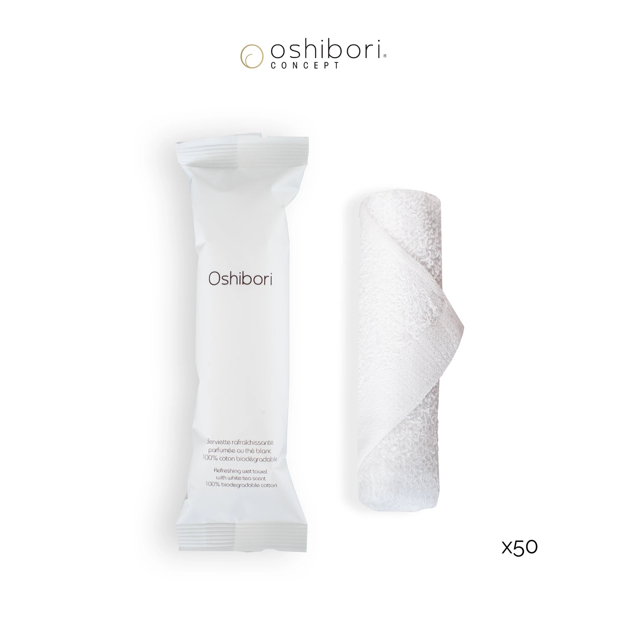 Oshibori rafraichissant - 15 grammes - Blanc (x50) – Oshibori Concept