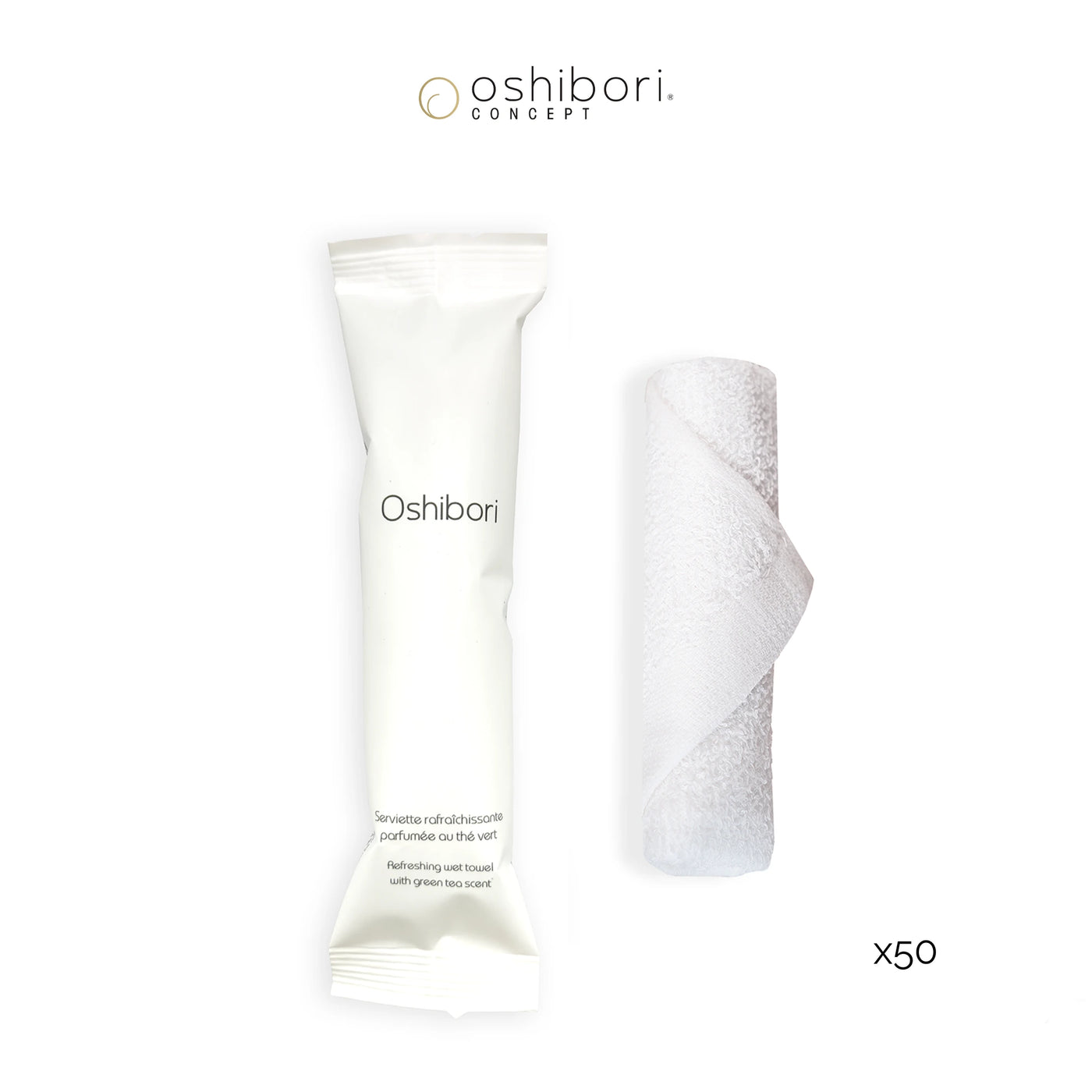 Oshibori rafraichissant - 10 grammes - Blanc (x50)