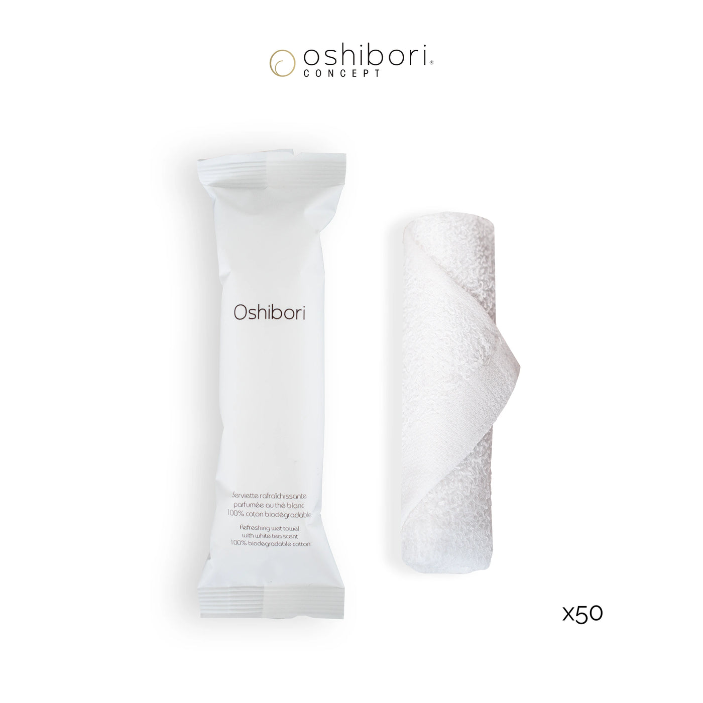 Oshibori rinfrescante - 15 grammi - Bianco (x50)