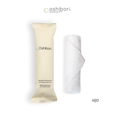 Oshibori rafraîchissant - Bambou - Écru