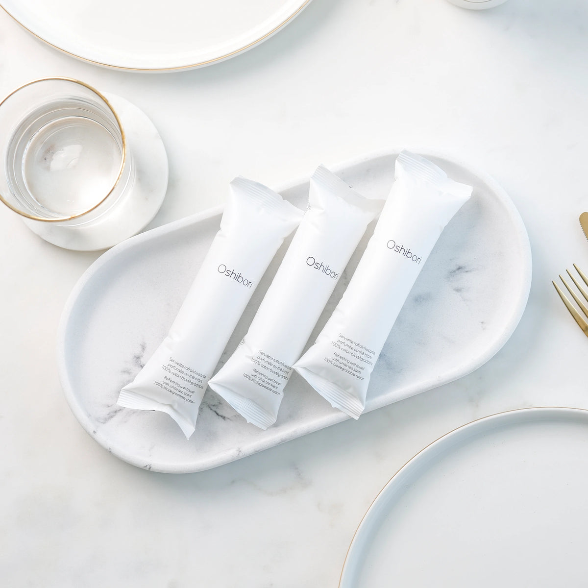 Oshibori rafraichissant - 15 grammes - Blanc